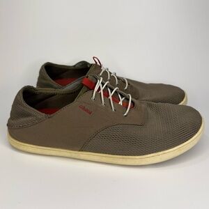 OLUKAI NOHEA MOKU Casual Men's Lace Up Mesh Shoes Size M 11.5 Brown Crushback